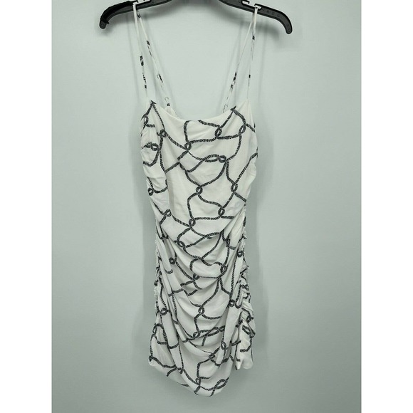 WeWoreWhat Ronnie Ruched Crepe Dress Black Rope Size Medium - Picture 2 of 10